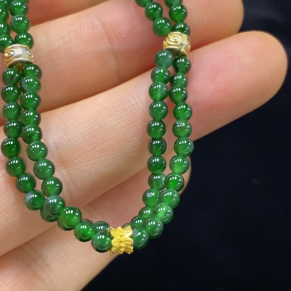 F34974874 Jadeite Bracelet Card 2.8mm Approx. Total Weight 6.9g Non-Gold