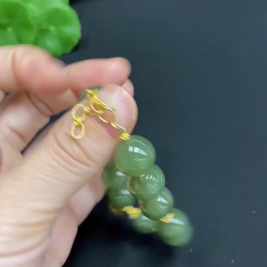 H27059811 Hetian Jade Bracelet   Approx. 11.6mm   Non-Gold Inlaid   Total Weight Approx. 31.6g