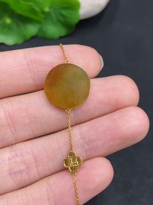 F33831634 Jadeite Plain Pendant Bracelet 18k Gold Total Weight Approx. 2.1g