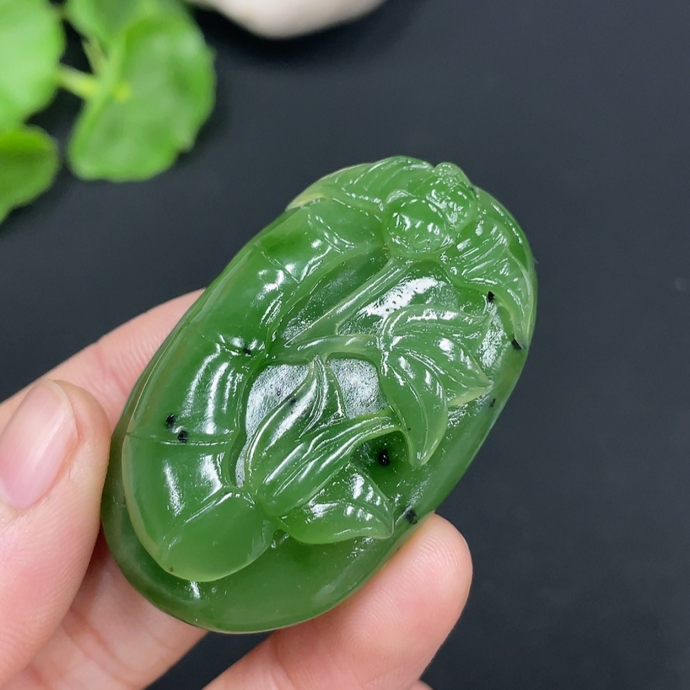 H25883146 Hetian Jade Pendant Bamboo Section Total Weight Approx. 35.2g