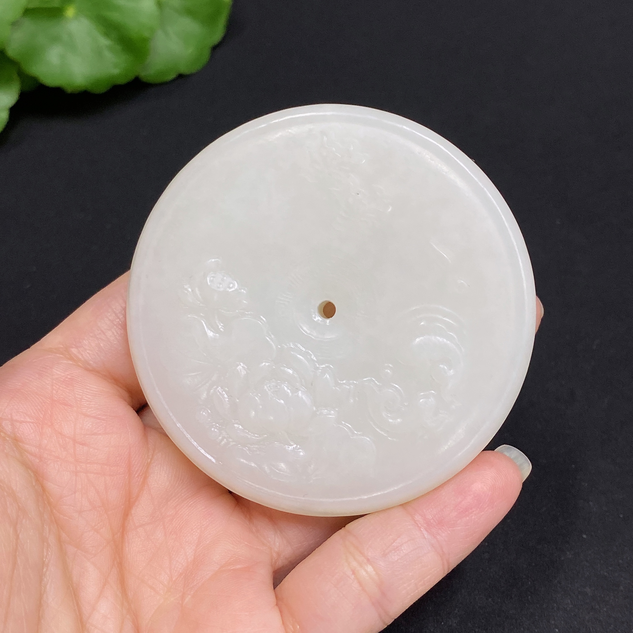 H34036564 Hetian Jade Pendant, Peace Buckle, Total Weight Approx. 94.7g