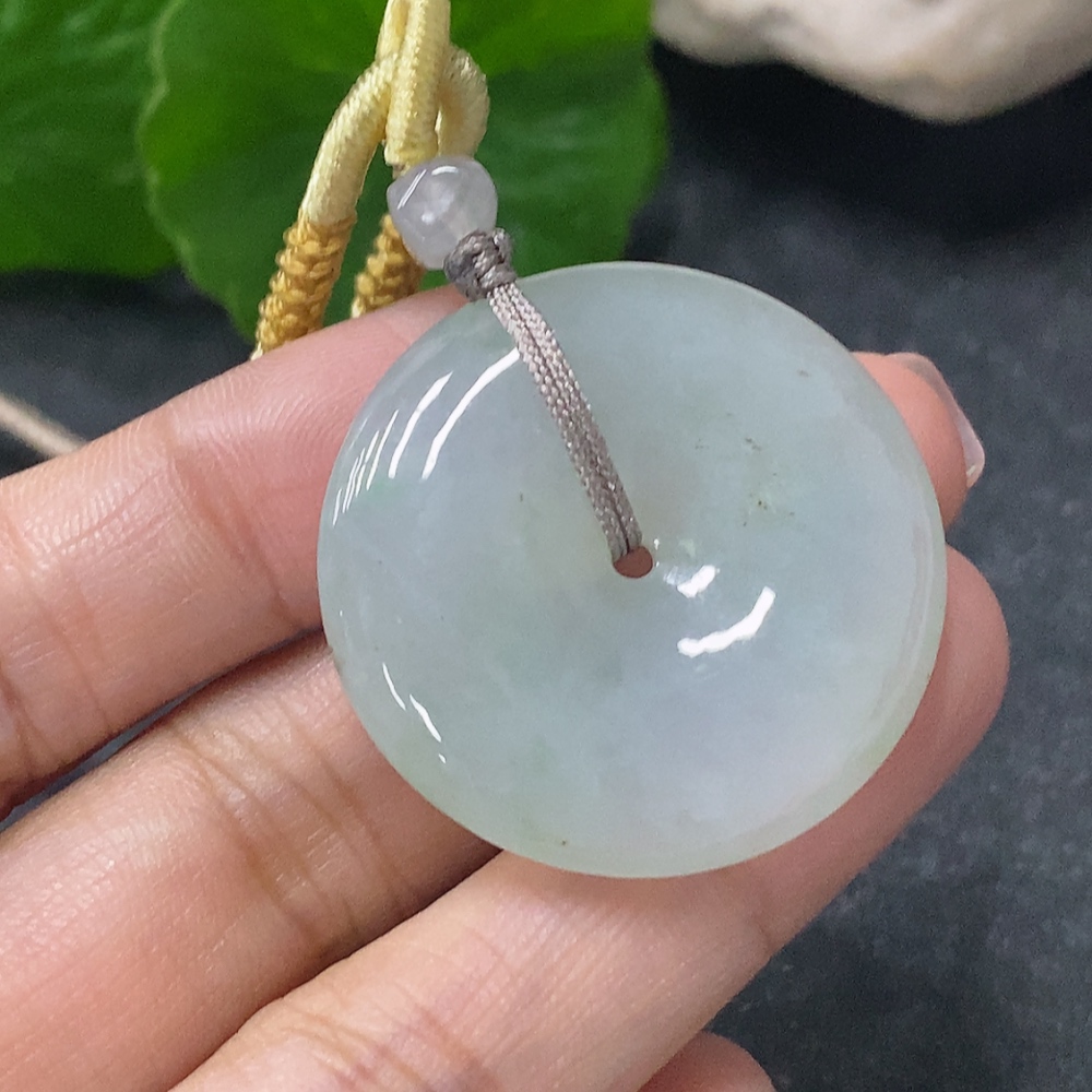 F34998285 Jadeite Pendant Peace Knot Total Weight Approx. 14g with Rope