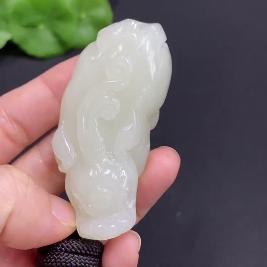 H27173626 Hetian Jade Pendant Pixiu Total Weight Approx. (Including Rope) 55.9g