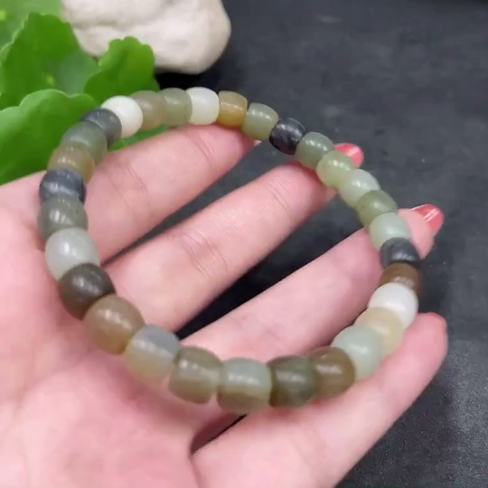 H34016029 Hetian Jade Bracelet, Approx. 7.6mm, Total Weight About 24g