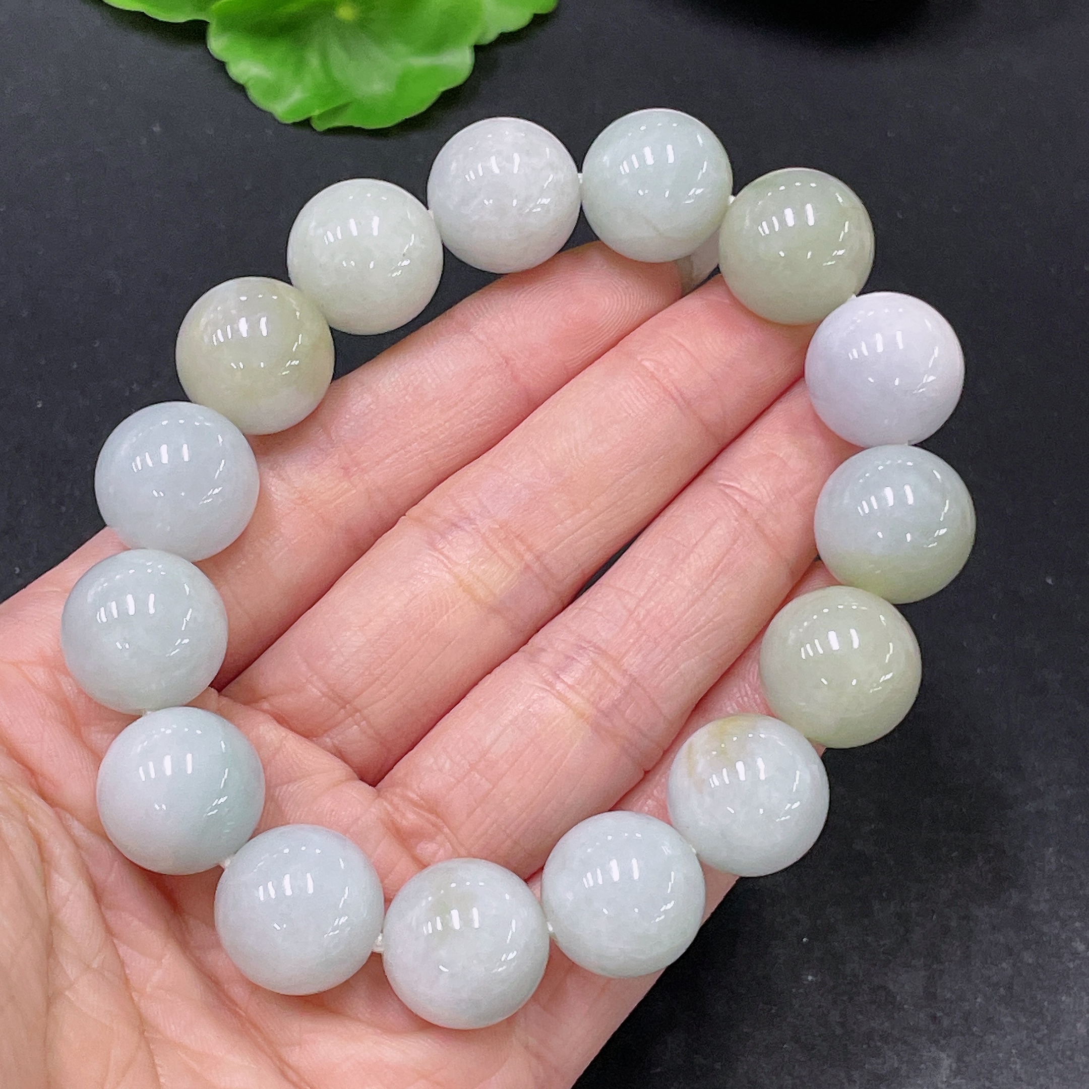 F35138749 Jadeite Bracelet, Total Weight Approximately 93.09g, Size Around 15.3mm