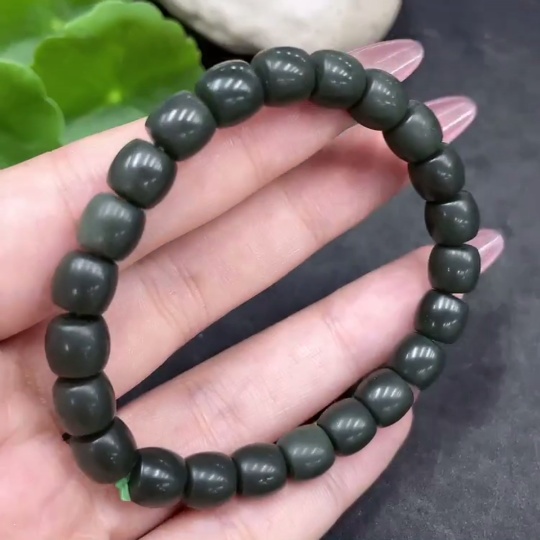 H33841934 Hetian Jade Bracelet, about 7.7mm, total weight about 19.4g
