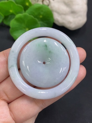 F32741368 Jadeite Mother-and-Child Button Pendant with a total product weight of approximately 31.8 grams