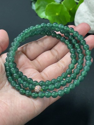 F30557611 Jadeite Beaded Necklace Approx 6.1mm Total Weight 42g Non-Gold Matching Beads