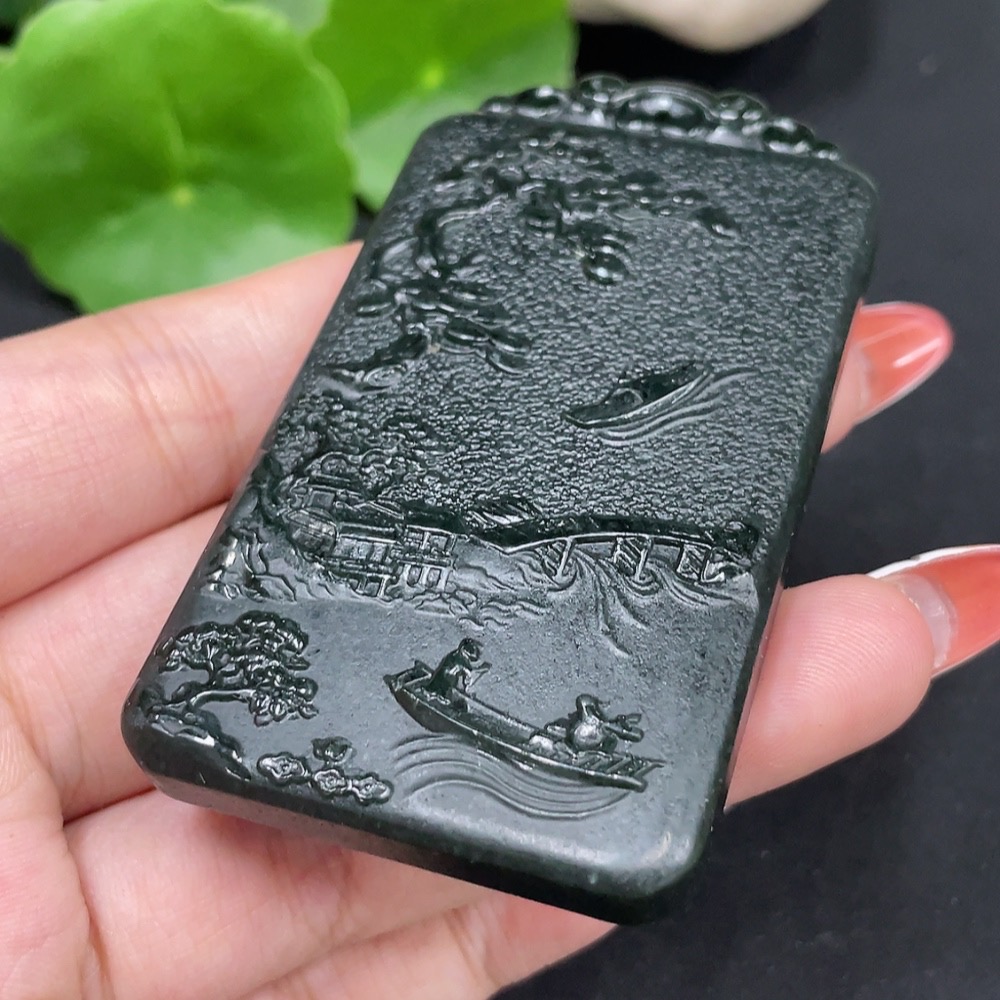 H34026040 Hetian Jade Pendant - Landscape Plaque, Total Weight Approx. 59.1g