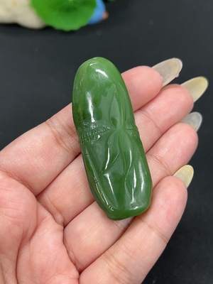 H42980296 和田玉碧玉挂件 竹节 货品总重约32.6g