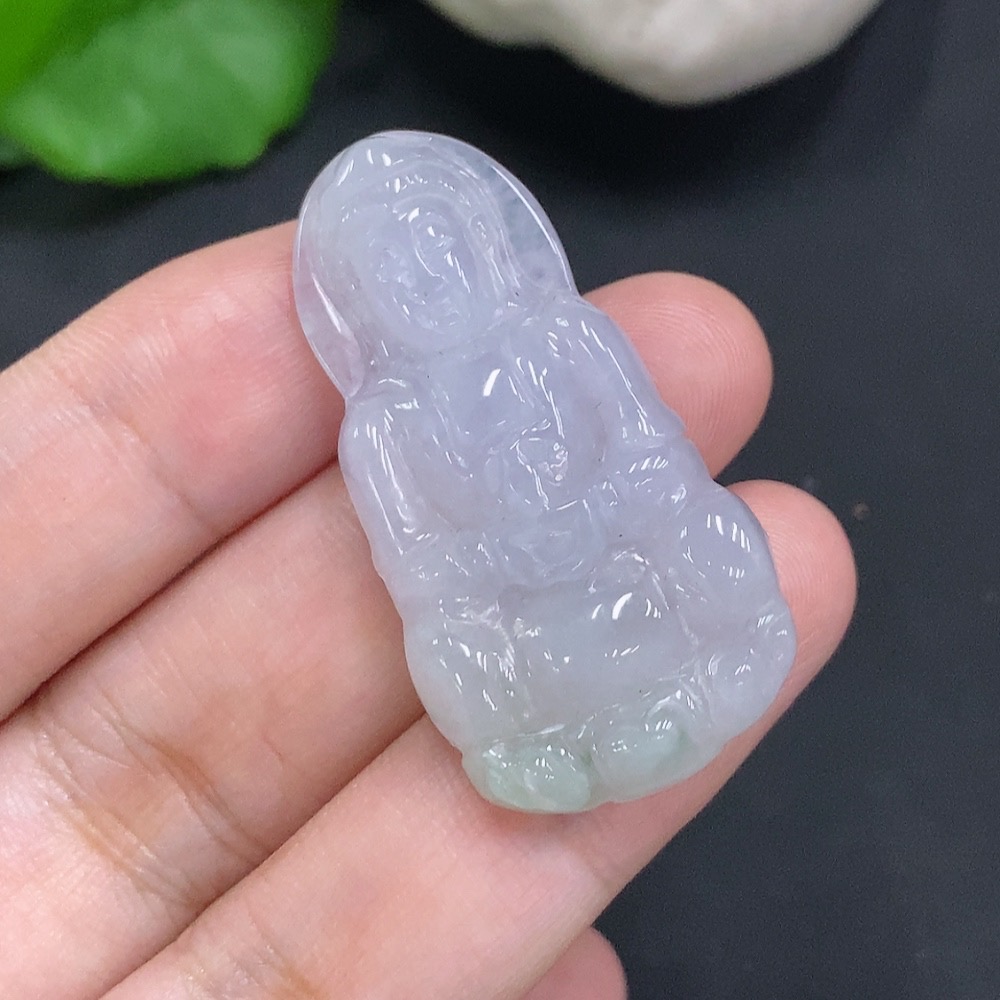 F34023398 Jadeite Guanyin Pendant, Total Weight Approximately 8.7g