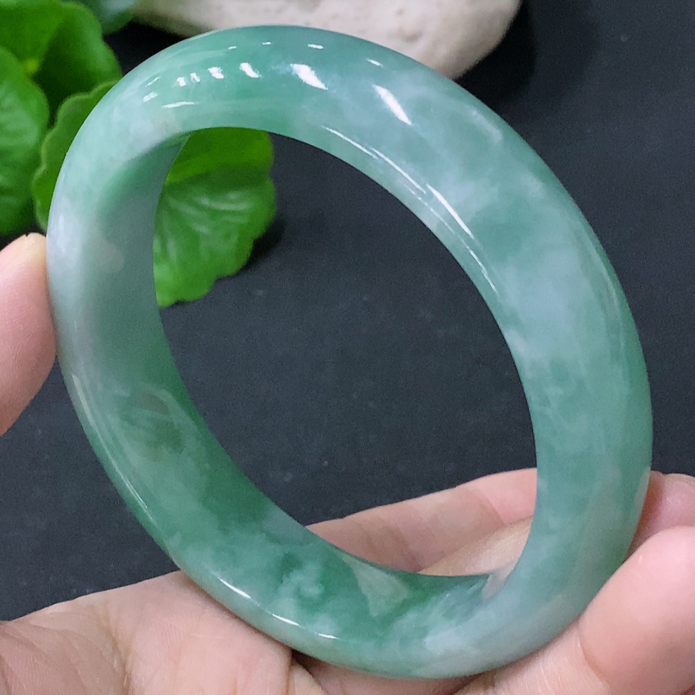 F33849442 Jadeite Round Bracelet Size 58.5mm Total Weight Approx. 72.9g