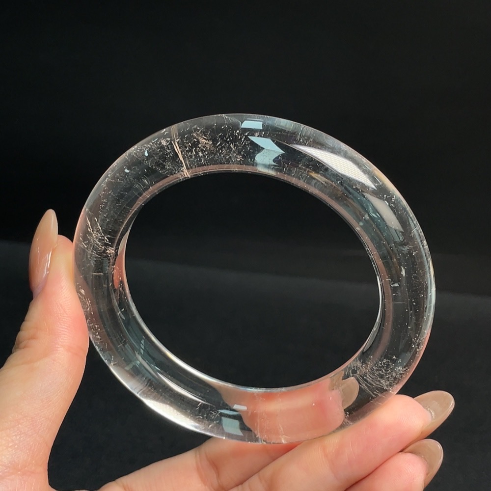 C31656076 Crystal Bracelet with Visible Organic Matter, Total Weight Approx. 76.3g, Size 60