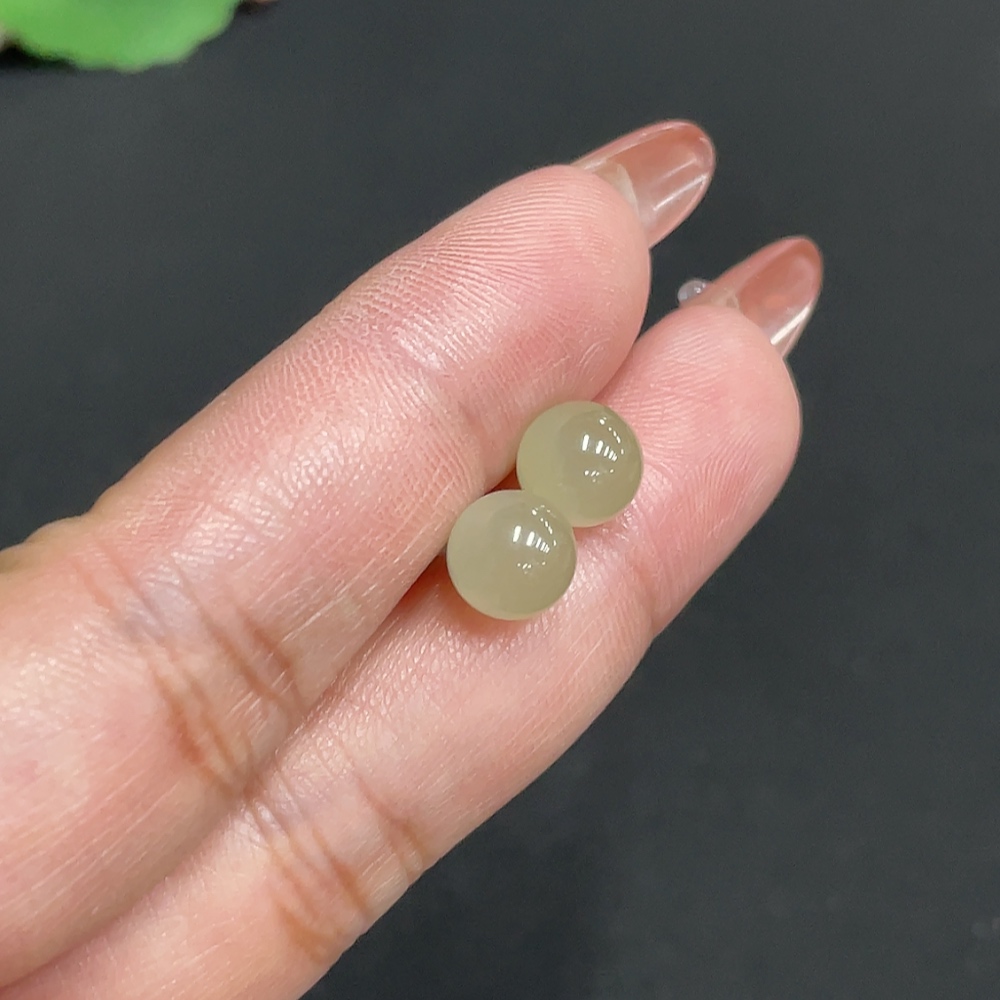 H35100179 Hetian Jade Inlaid Earrings