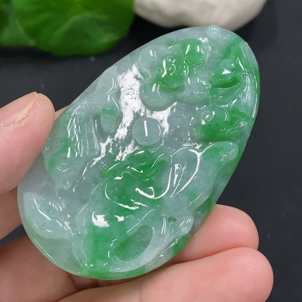 F34001782 Jadeite Year-after-Year Abundance Pendant, Total Weight Approx. 26g