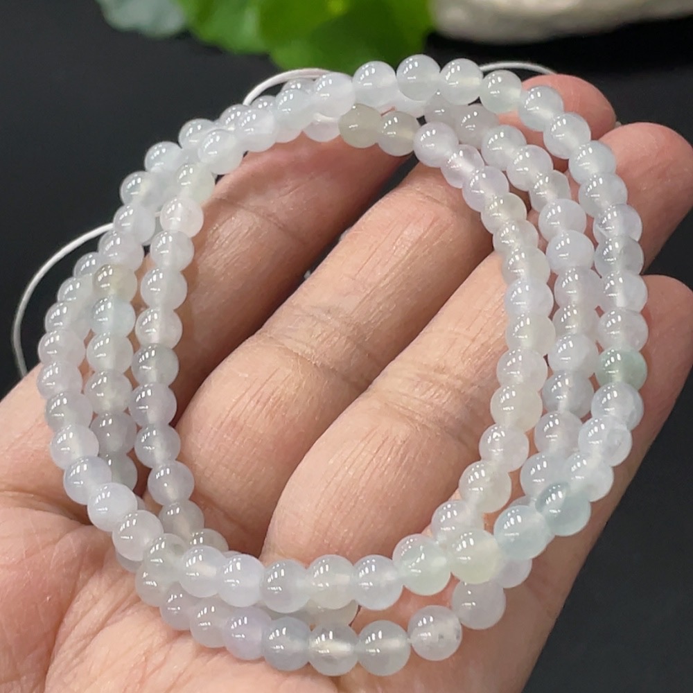 F31626329 Jadeite Bead Necklace Approx. 4.9mm Total Weight About 23.67g
