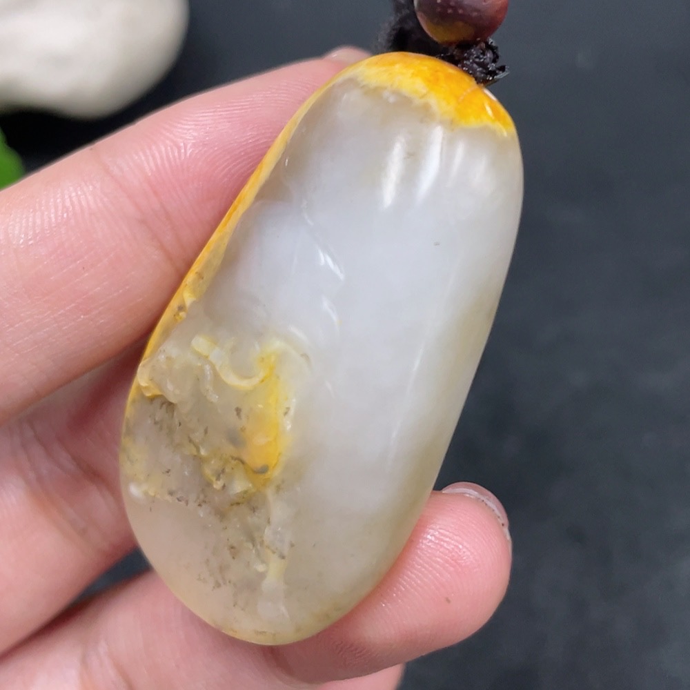 H31582620 Hetian Jade Pendant Ox Undetermined Leather Color Causation Total Weight Approx. (Including Rope) 26.4g