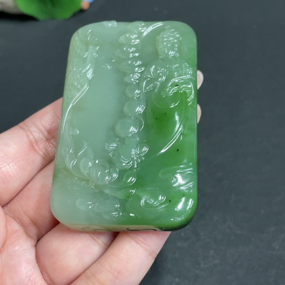 H28309881 Hetian Jade Pendant Guanyin Total Weight Approx. 89.3g