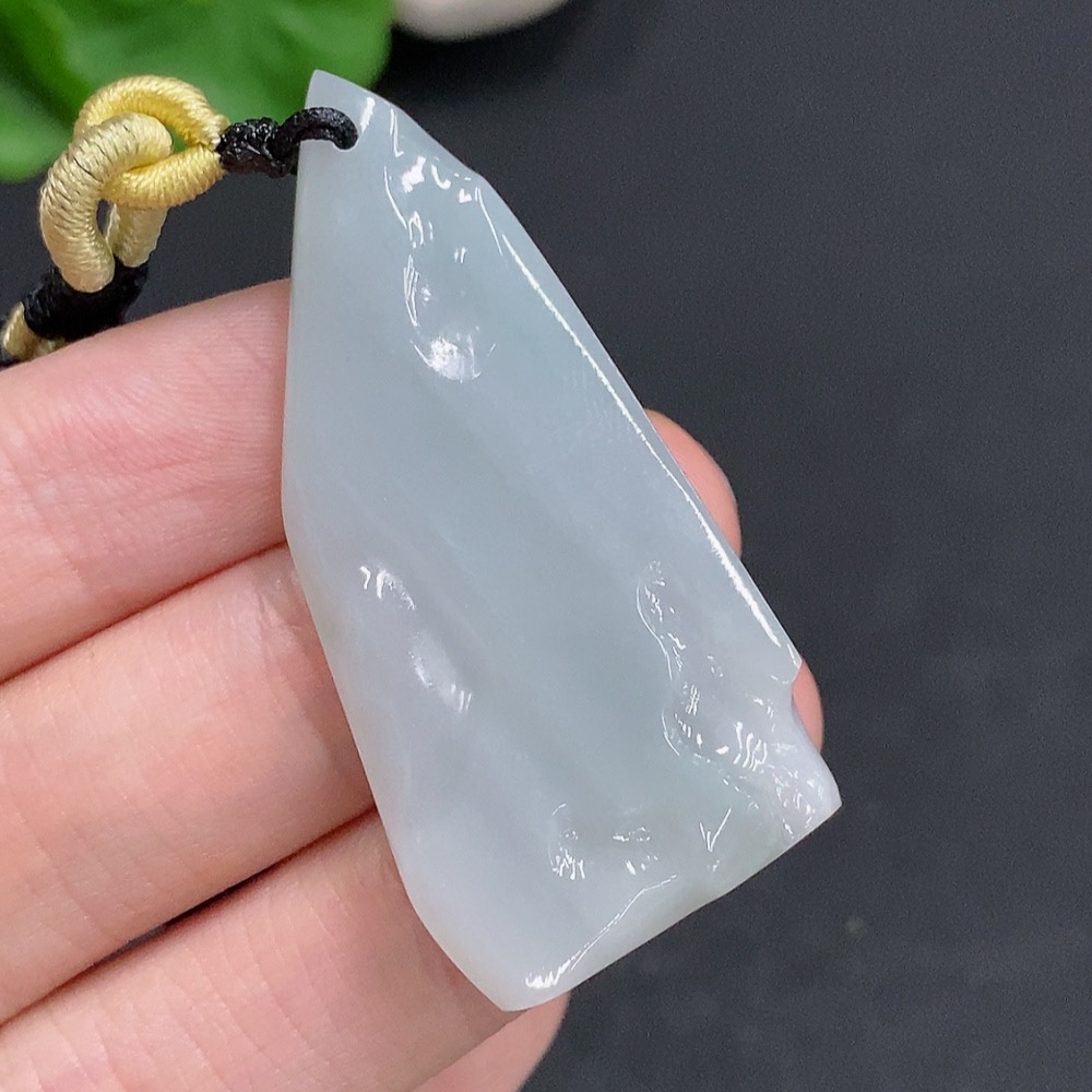 F29438226 Jadeite Freeform Pendant Total Weight Approx. 15.4g (Including Cord Weight)