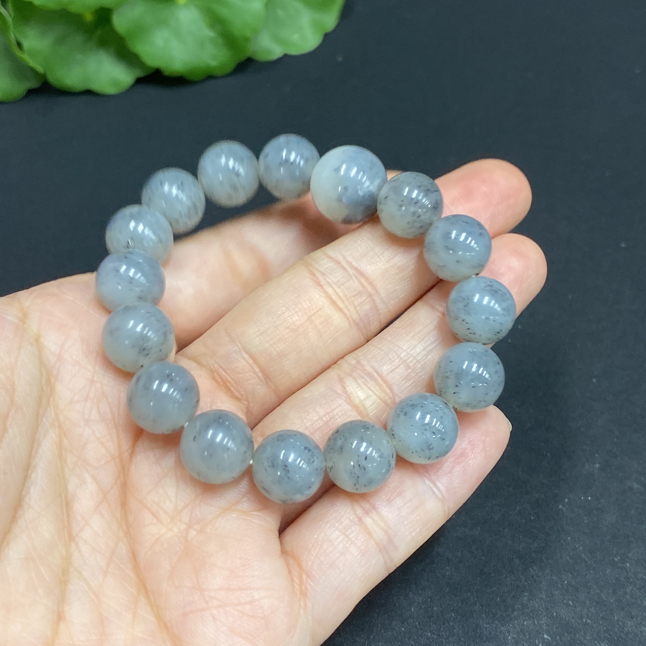 H33939937 Hetian Jade Bracelet Approximately 9.9mm Beads Total Weight About 26.5g