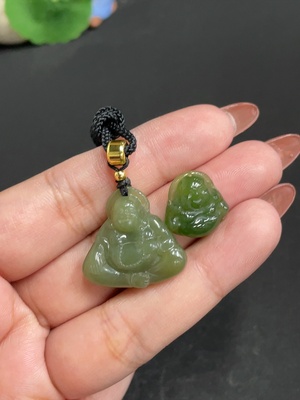 H34004003 Hetian Jade Pendant Buddha Total Weight [including rope] 11g