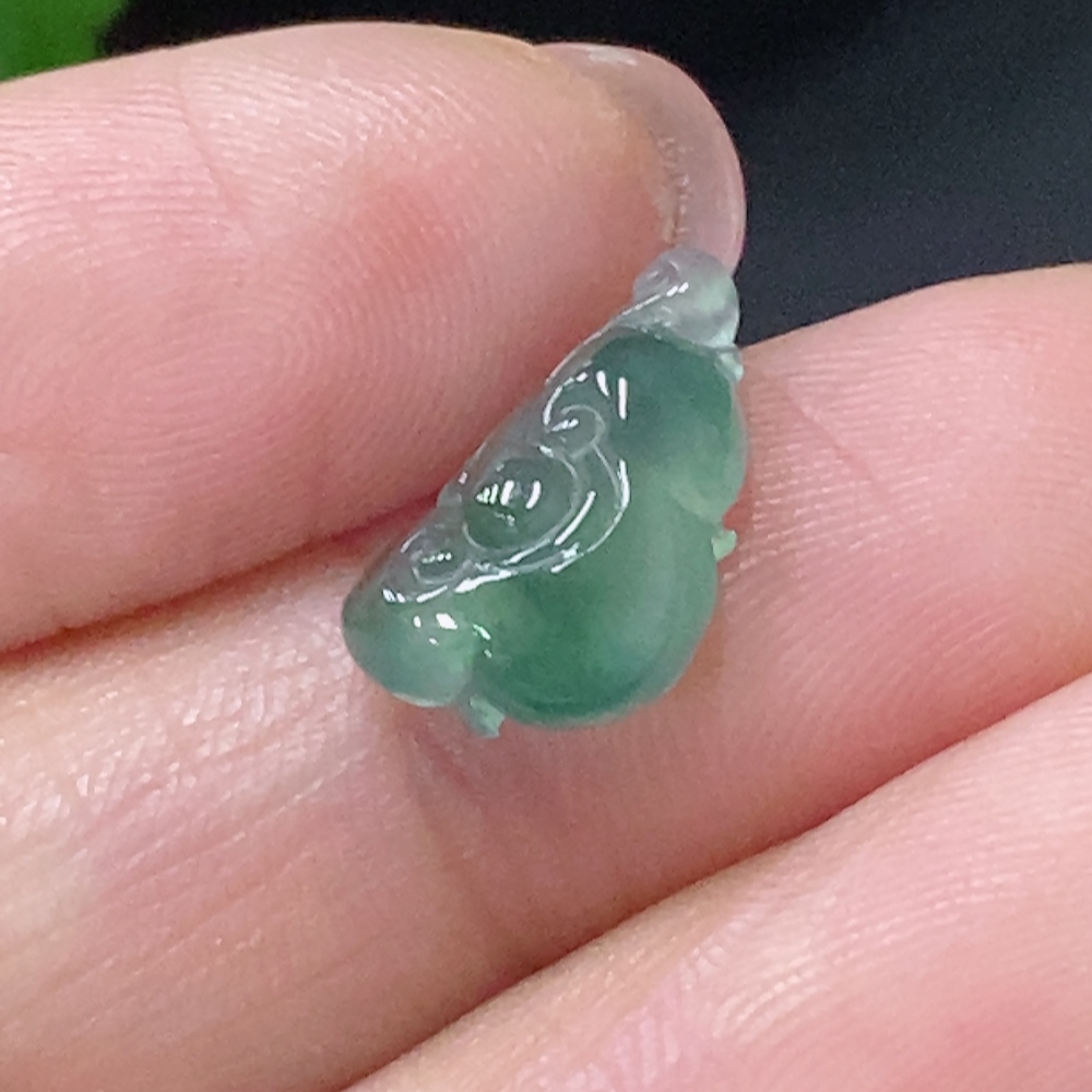 F34076118 Jadeite inlaid ornament Ruyi, total weight approx. 0.65g