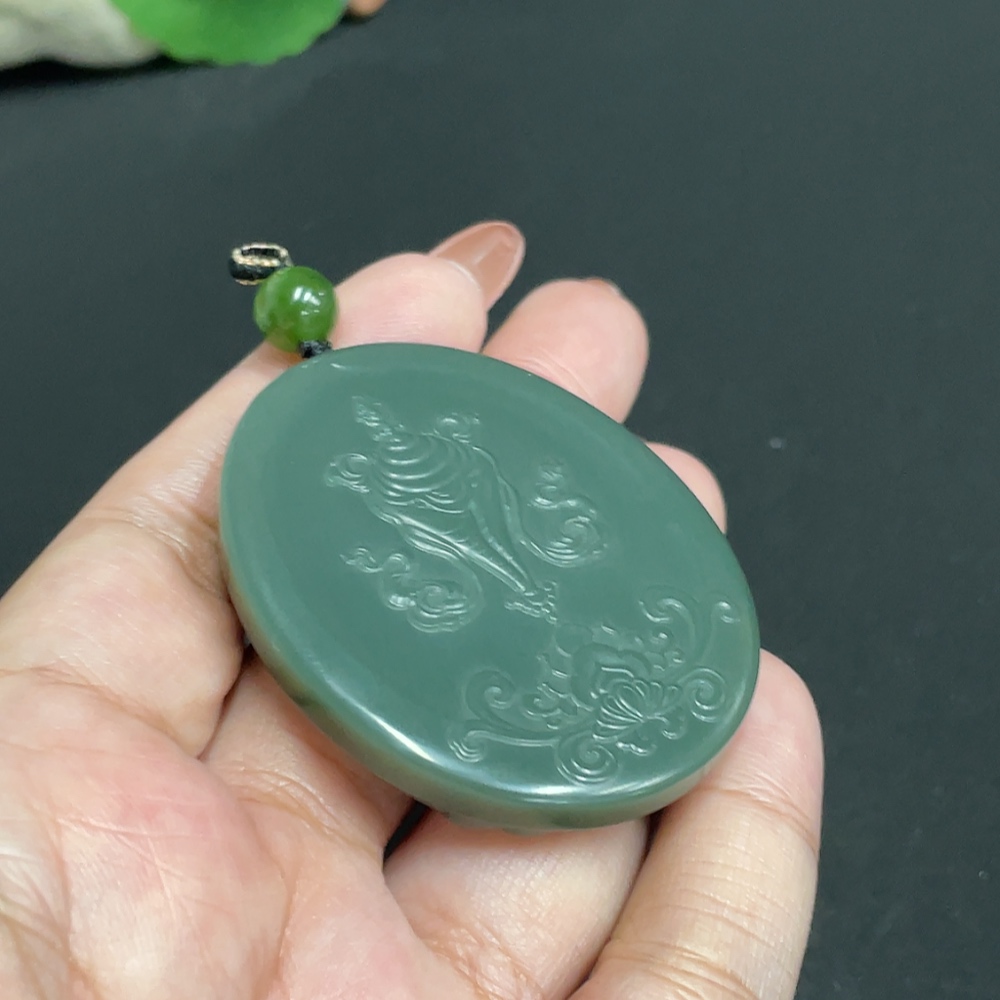 H34973061 Hetian Jade Pendant Guanyin Total Weight About 35g