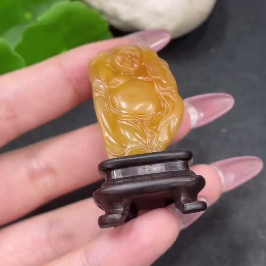 H33896653 Shoushan Stone Tian Huang Ornament - Buddha Figure - Total Weight Approx. 17.4g