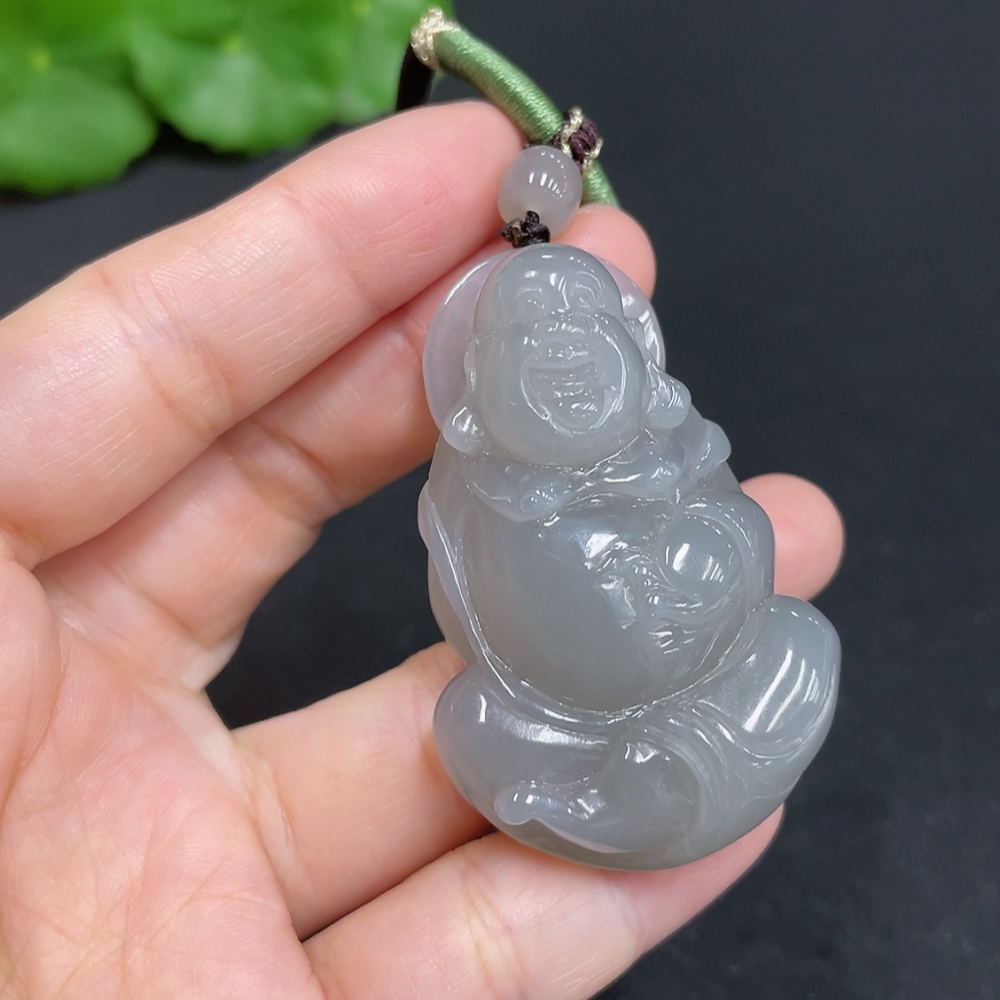 H35109798 Hetian Jade Pendant Buddha Total Weight (including rope) 39.7g