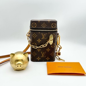 S43097120 路易威登 LV Louis Vuitton iPhone Box 棕色经典老花金扣牛皮链条单肩斜挎包 尺寸17*6*11cm 95新