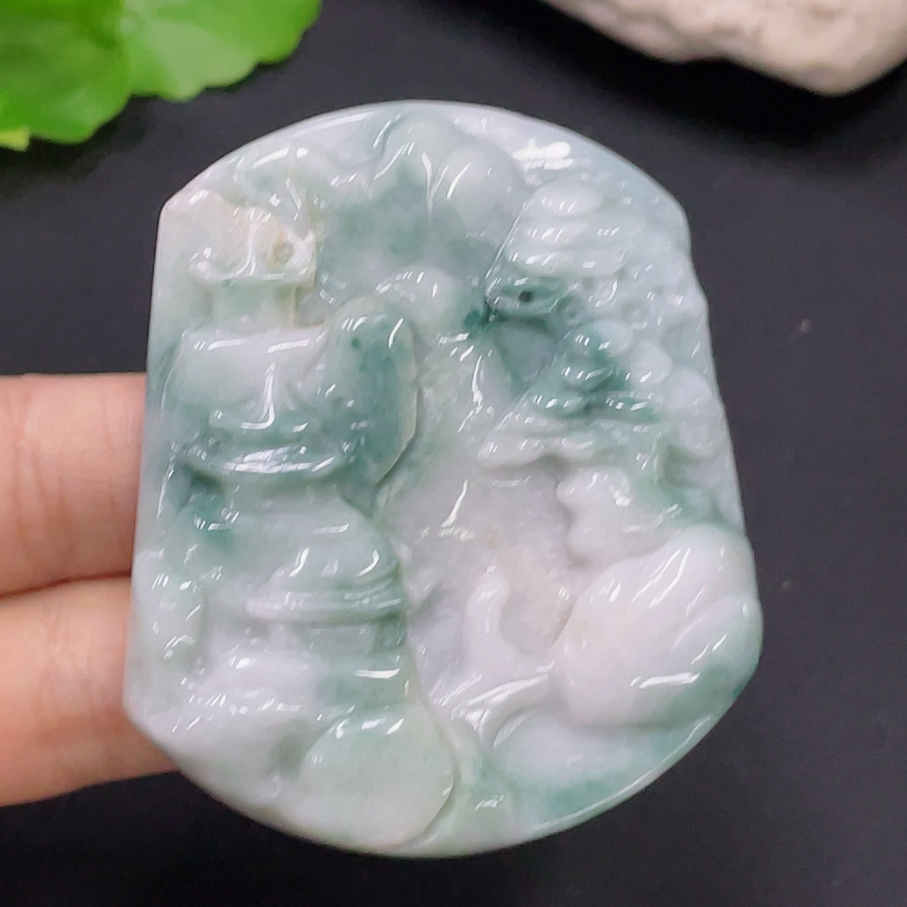 F31674119 Jadeite Pendant Landscape Total Weight Approx. 63.2g