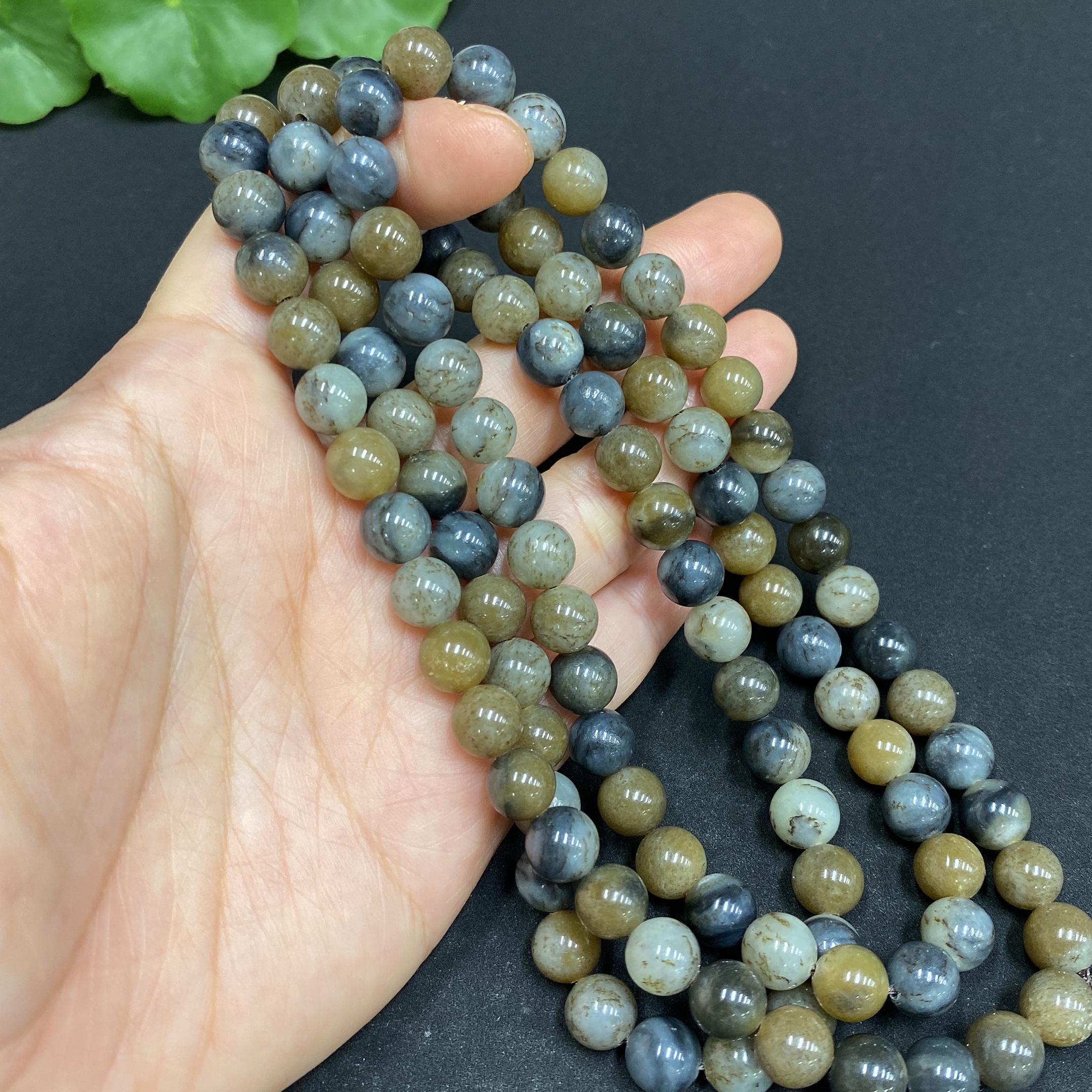 H32812385 Hetian Jade Bead Necklace, Approx. 7.6mm, Total Weight Approx. 80.6g