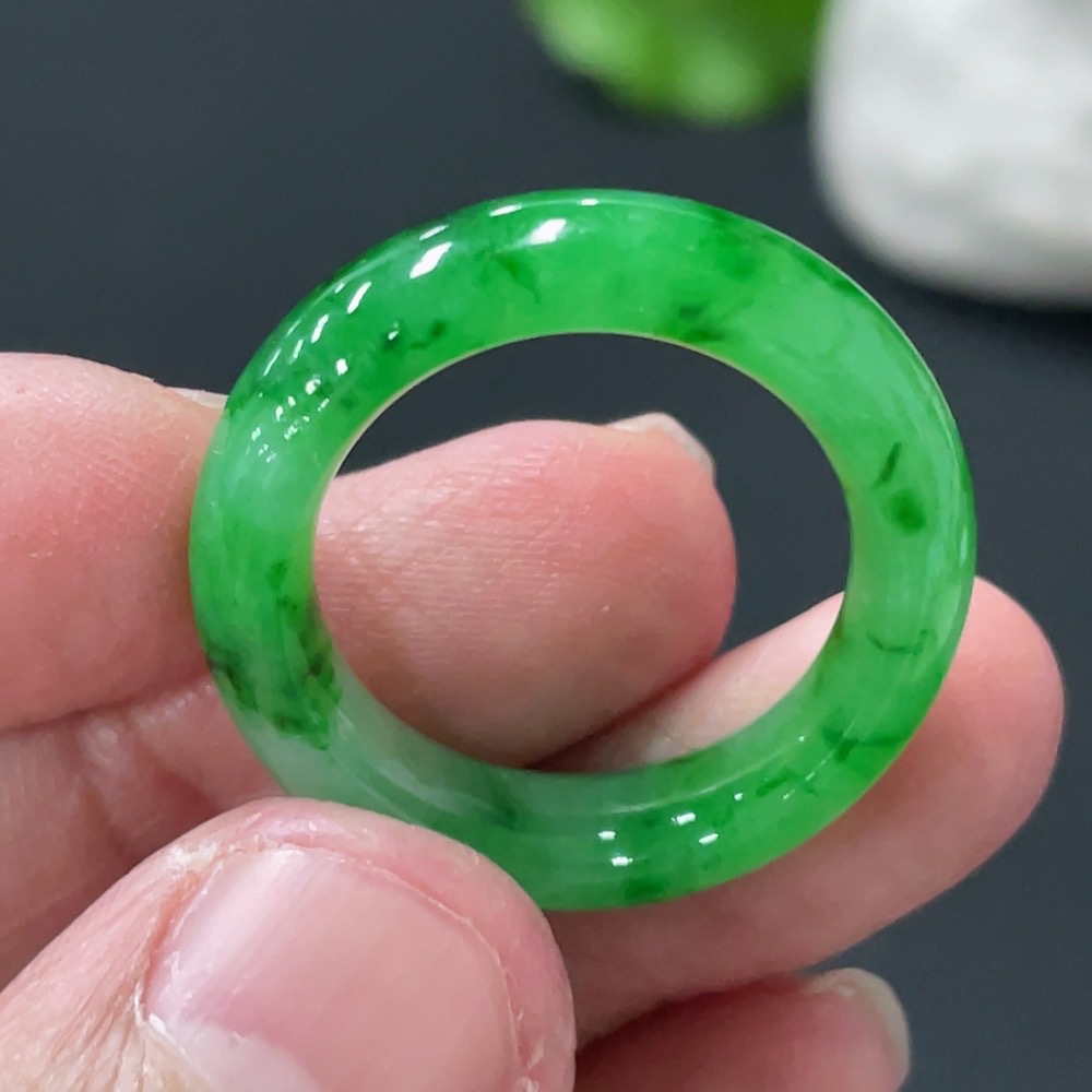 F29432132 Jadeite Ring Size 18 Total Weight Approx. 4.8g with Other Mineral Components