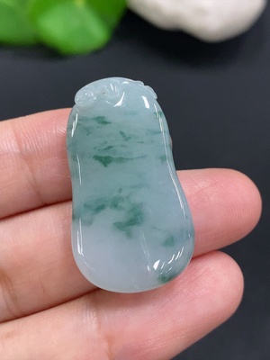 F30451049 Jadeite Fu Gua Pendant, Total Weight Approximately 7.4g