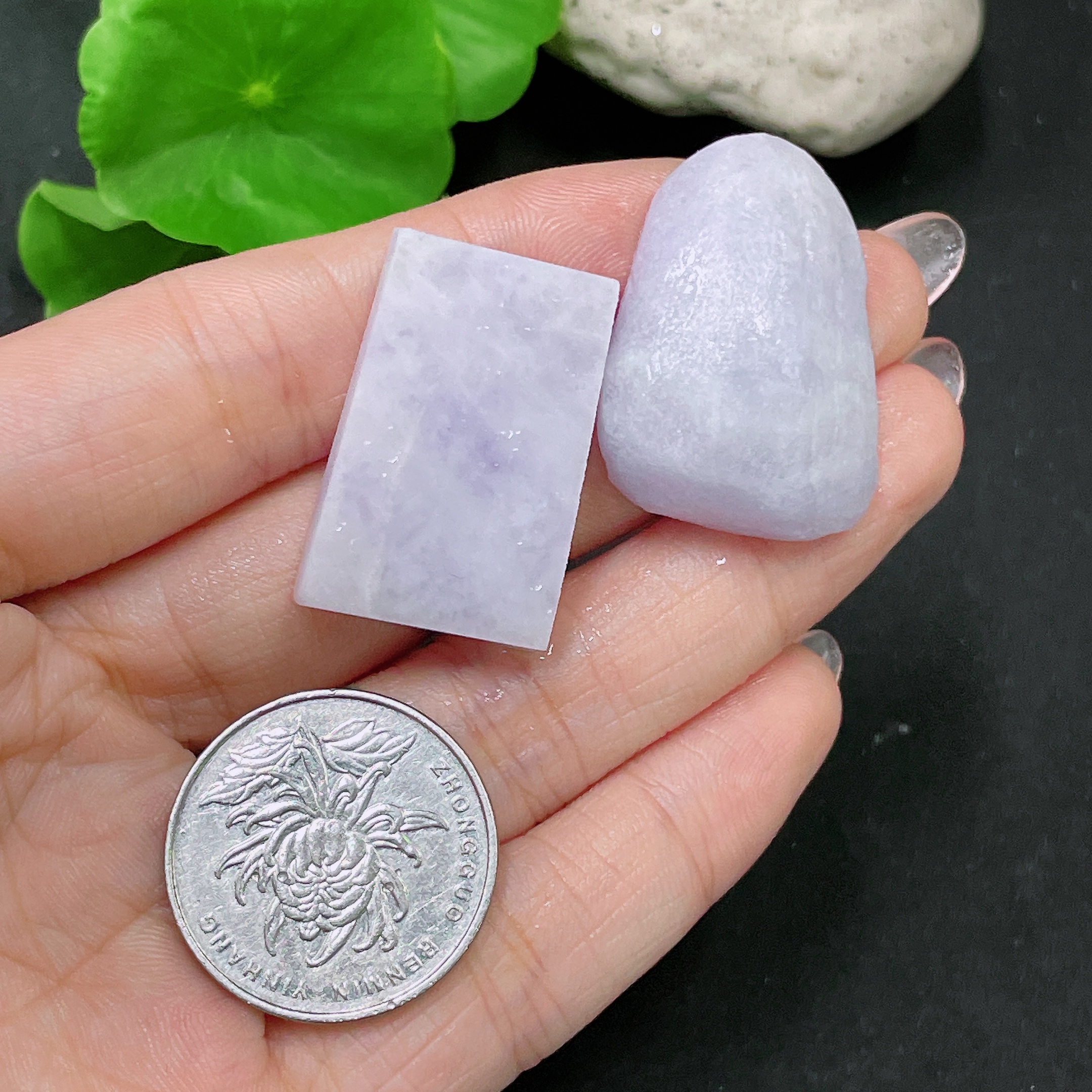 F34958537 Jadeite Rough Pendants Sell as a Lot (With Other Mineral Components)