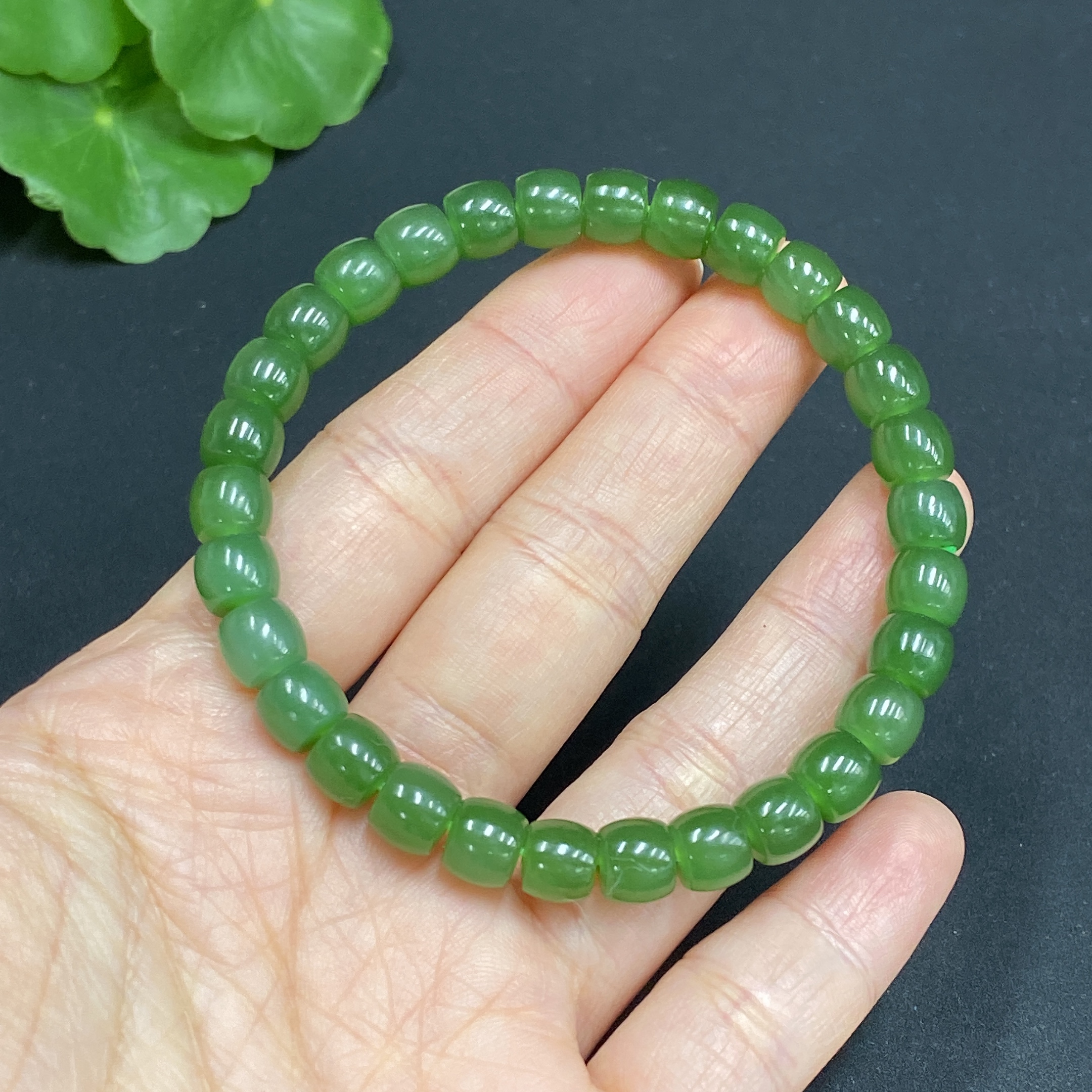 H28310772 Hetian Jade Bracelet, Approx. 6.7mm, Total Weight About 16.3g