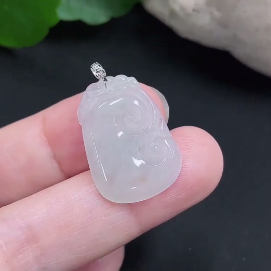 F31593129 Jadeite Ruyi Pendant 18K Gold Total Weight Approx. 2.4g