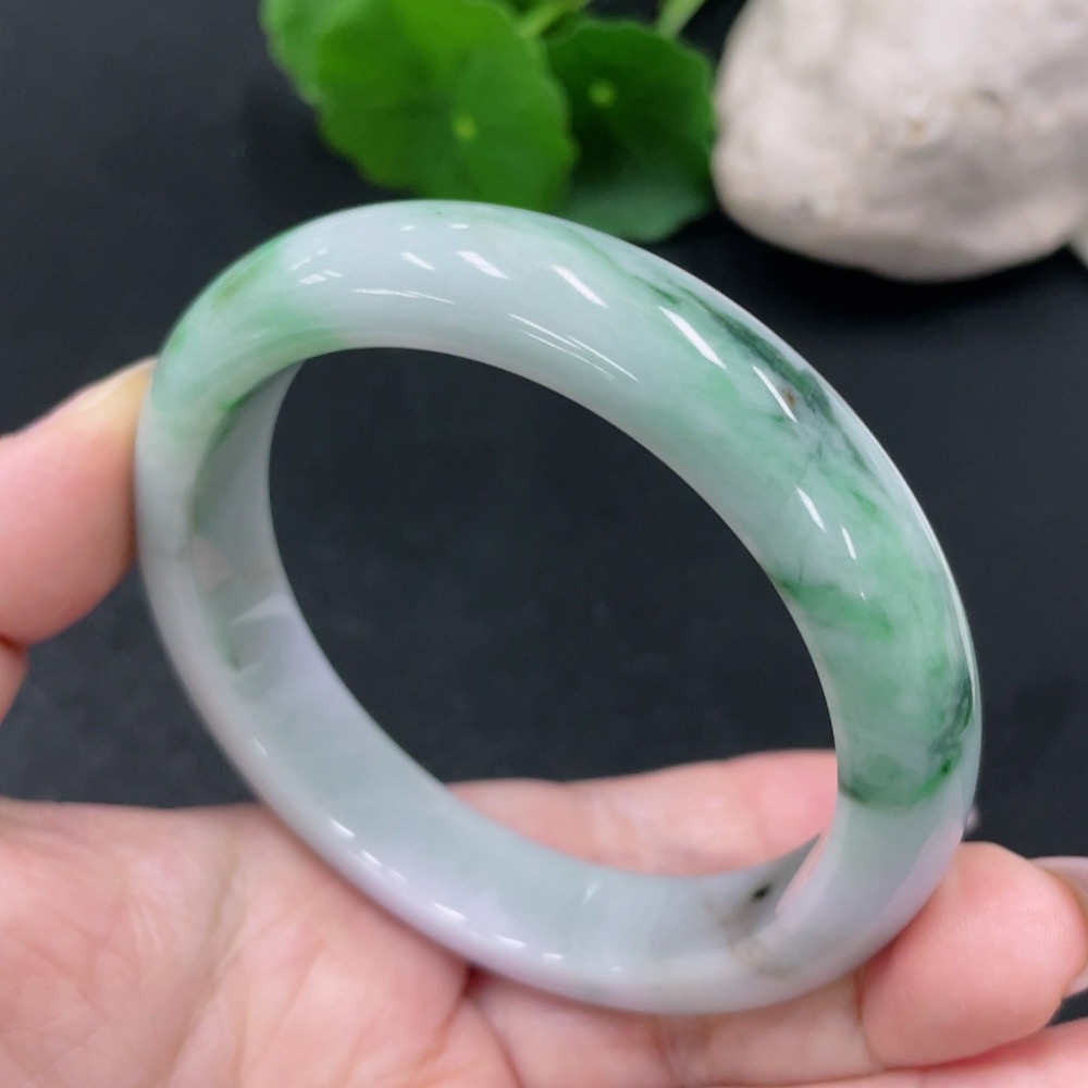 F31675900 Jadeite Round Bangle Size 58.4 Total Weight Approx. 63.8g