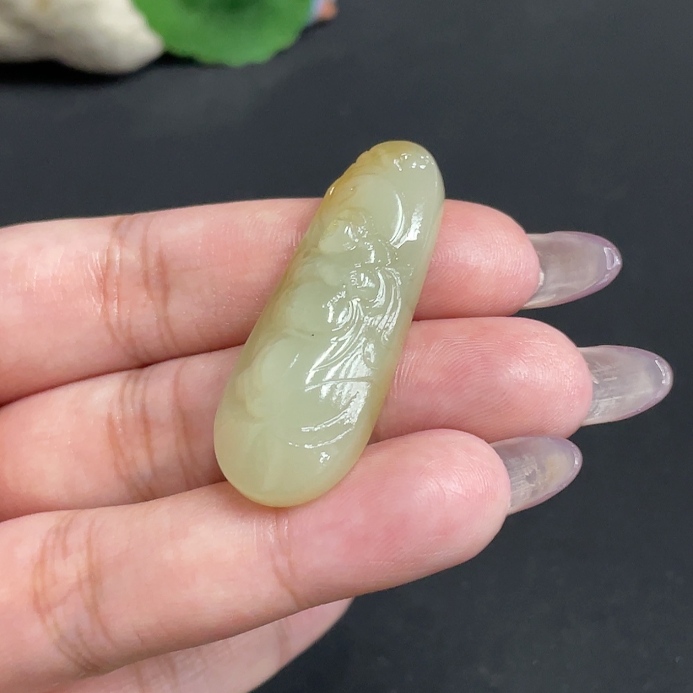 H34957284 Hetian Jade Pendant Buddha Total Weight Approx. 10.8g