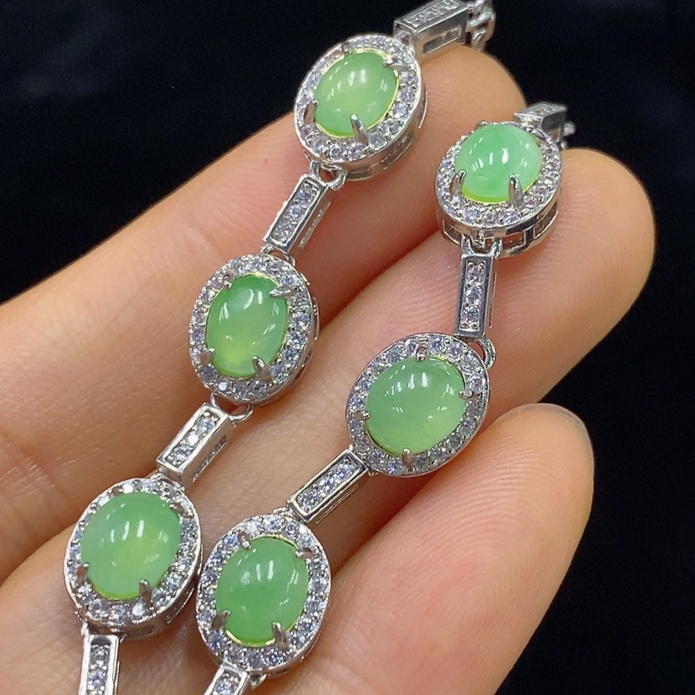 F34975175 Jadeite Inlaid Necklace Non-Gold Total Weight Approx. 10.61g