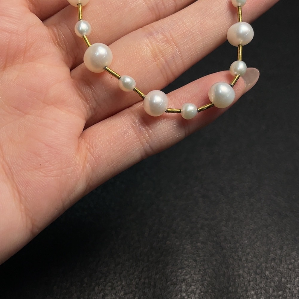 C34952426 Pearl Bracelet Non-Gold Total Weight Approx. 6.04g Size 3.8-7.3mm