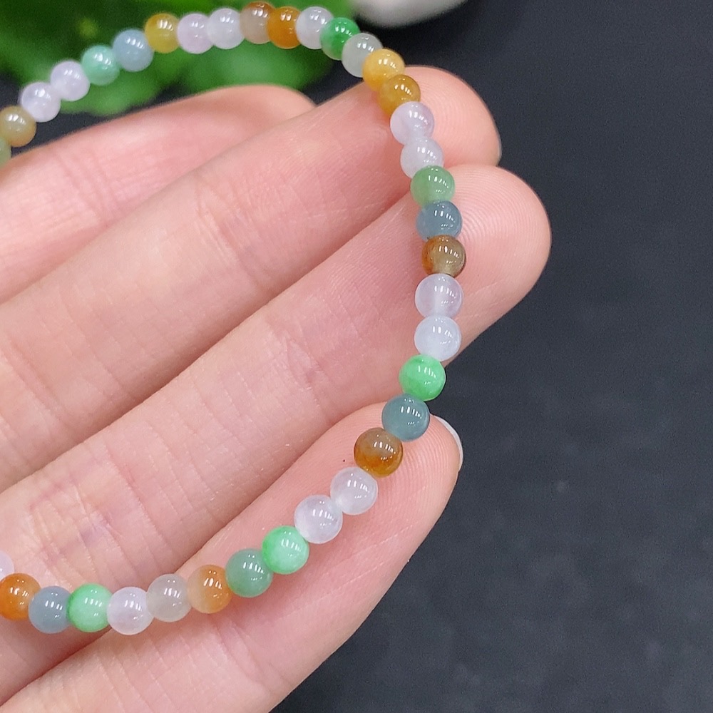 F32807722 Jadeite Bracelet Total Weight Approx. 3.7g Size About 3.5mm Color Origin Undetermined