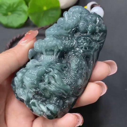 F13483937 Jadeite Hand-held Ornament Dragon Pendant