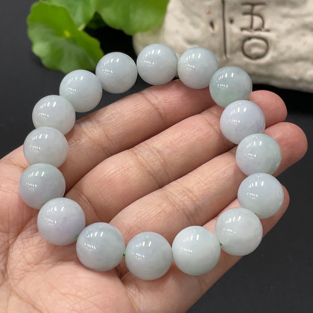 F34999753 Jadeite Bead Bracelet Approx. 12.3mm Total Weight Approx. 50.5g
