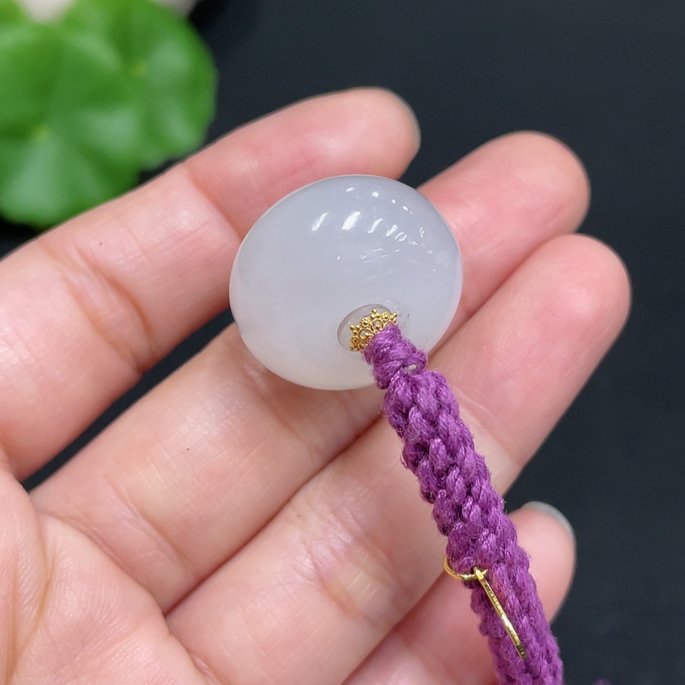 H34072621 Hetian Jade Hand Bracelet Total weight about 11.7g Gold content 72%