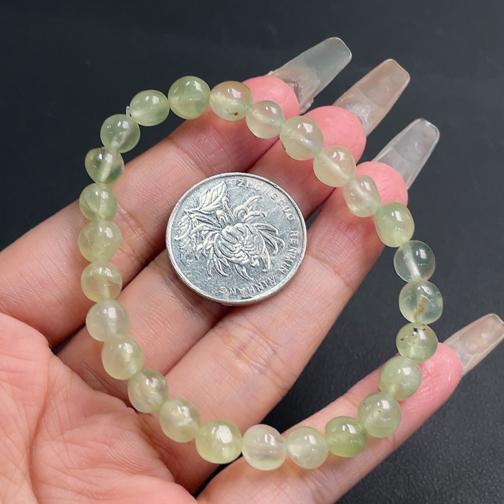 C21348951 Prehnite Bead Bracelet Total Weight Approx.14.55g Size About7.6mm