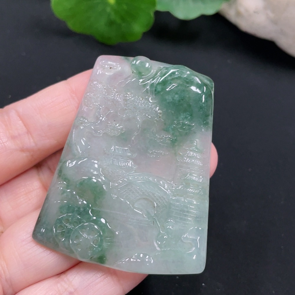 F28288253 JadeiteLandscape Pendant, Total Weight Approximately 23.4g