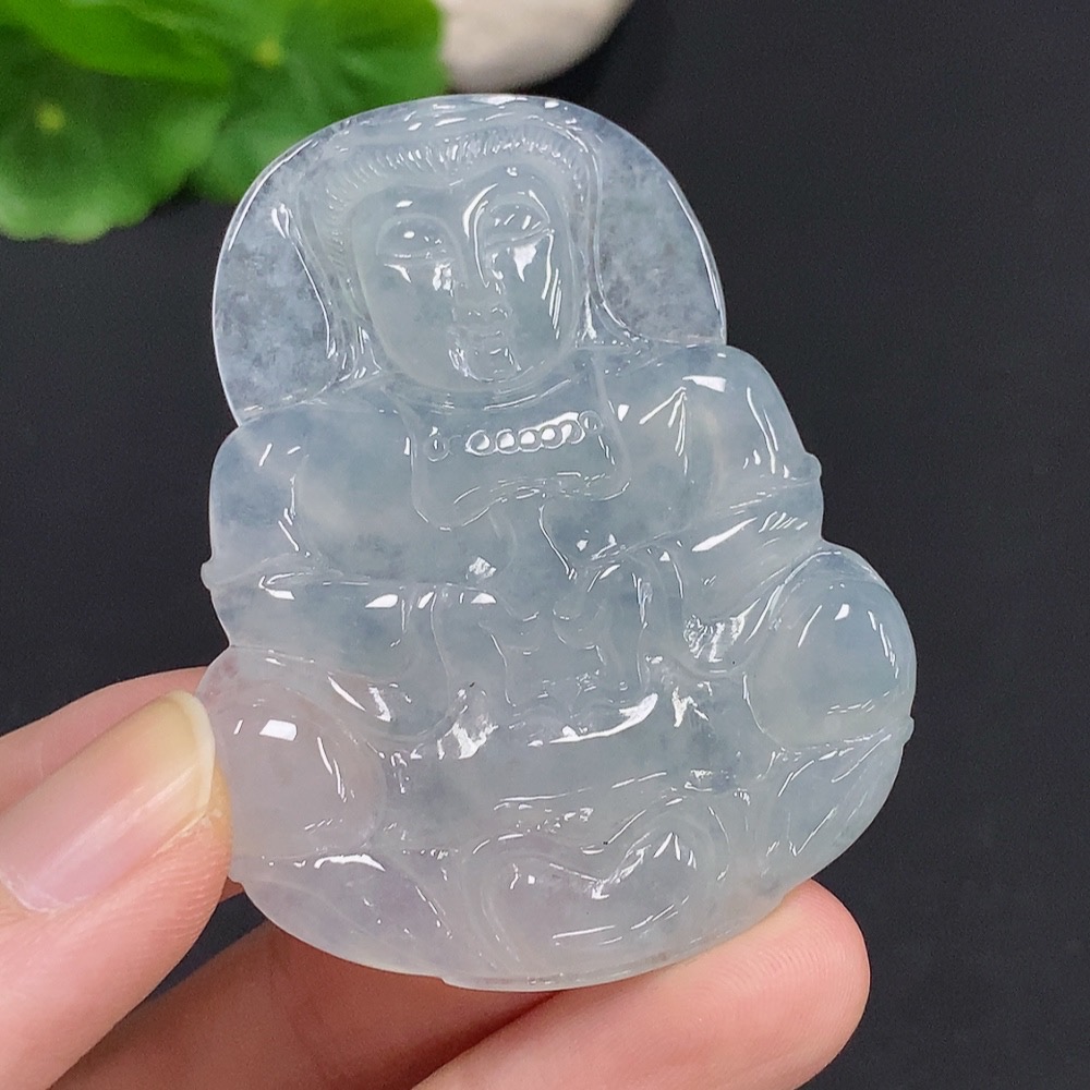 F31606364 Jadeite Guanyin Pendant Total Weight Approximately 24.2g