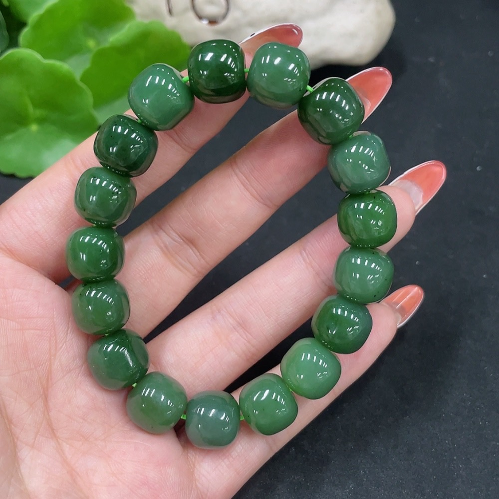 H34053286 Hetian Jade Jasper Bracelet Approx.11.5mm Total Weight Approx.48.5g