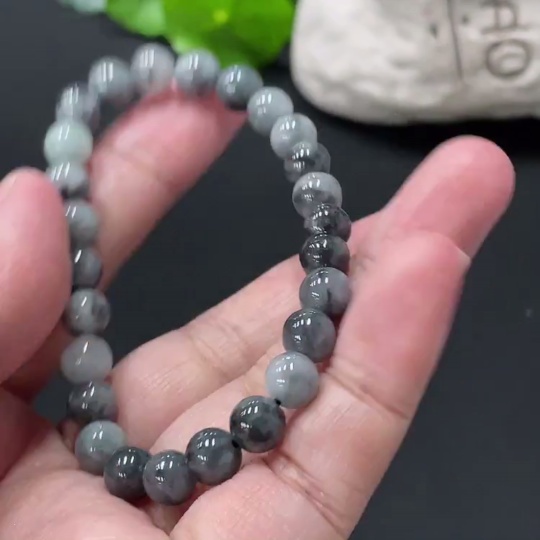 F34979085 Jadeite Bracelet Approx. 7mm Beads Total Weight Approx. 14.8g